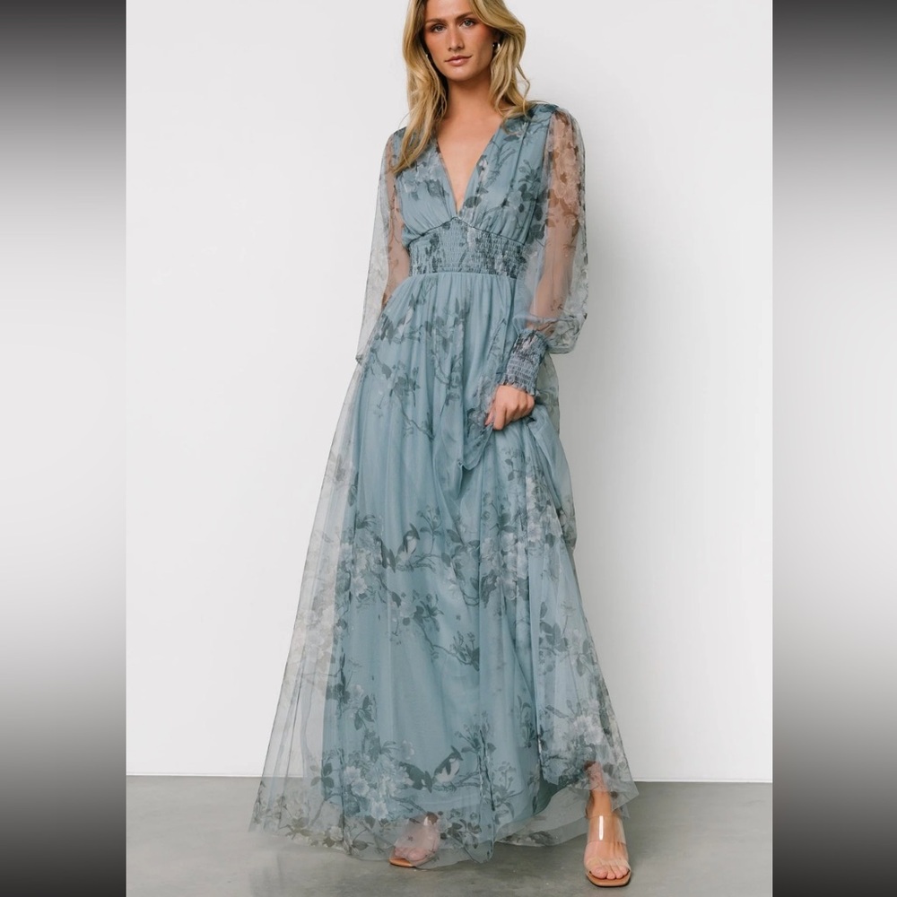 Tulle Maxi Dress Floral